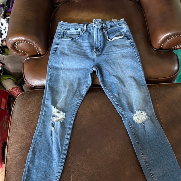 Good American Denim - Good American Distressed Skinny Jeans - Blue